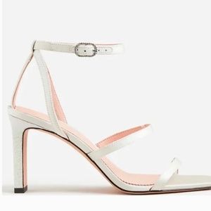 Ava strappy glitter heels in satin white NWT Size 11